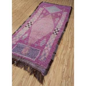 พรมขนสัตว์ลายเรขาคณิต Nuray สีชมพูม่วง พรมทอมือสำหรับตกแต่งห้องนั่งเล่นในบ้าน พรมจาอีปุร์ ผลิตภัณฑ์จากสหรัฐอเมริกา-Pae-4581 - Product Image 2