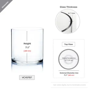 VCY0707 - Vase en verre cylindrique - 7 x 7 - Product Image 6