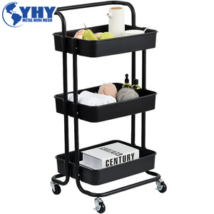 Carrello Portafrutta a 3 Ripiani Robusto in Metallo per <span class=keywords><strong>Cucina</strong></span>, Dormitorio e Ufficio - Product Image 3