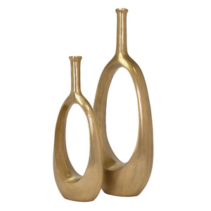 Vase à fleurs en métal de décoration plaqué or fait à la main Vase en métal personnalisé pour les occasions exportateur en gros - Product Image 1