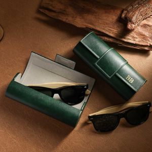 Étui à lunettes personnalisé vintage en cuir véritable magnétique, élégant, porte-lunettes personnalisé, boîte de protection pour lunettes de soleil - Product Image 5