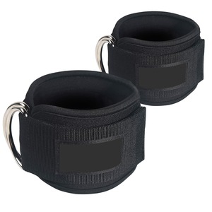 Sangles de cheville rembourrées à anneau en D réglables pour machines à câbles et entraînements en salle de sport - Product Image 1