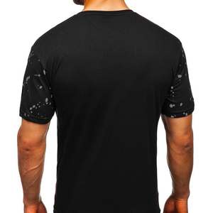 Venta al por mayor de camisetas de mezcla de algodón para hombre, tamaño personalizado, tela de lona de alta calidad, transpirable, respetuoso con el medio ambiente, logotipo frontal - Product Image 3