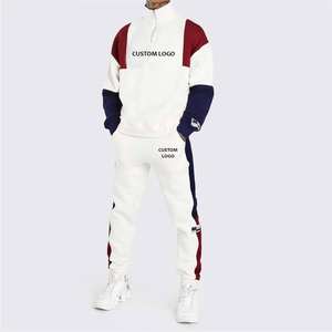 Chándal de algodón 100% con cremallera personalizado de alta calidad, chándal transpirable con parche, diseño libre de trabajo, chándal de talla grande para hombres - Product Image 1