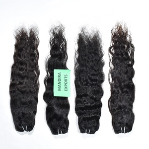 Vente en gros 100% Machine à double trame naturelle douce ondulée Extensions de cheveux humains du fabricant de temple indien vierge non traité - Product Image 1