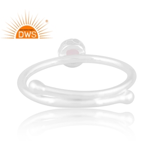 Anillo apilable de piedras preciosas de Aguamarina natural de plata de ley fina de la mejor calidad, fabricante de joyería personalizada - Product Image 4