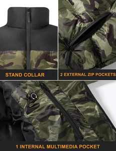 Chaqueta acolchada cálida de invierno para hombre, abrigos gruesos resistentes al agua, chaquetas de camuflaje con cuello levantado - Product Image 4