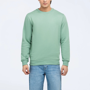 Custom Men's Crew Neck Embroidery Sweatshirt with Pocket 100% Cotton <b>Fleece</b> Autumn <b>Black</b> Hoodie - Product Image 5