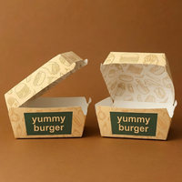 Boîte d'emballage pour hamburgers biodégradable et écologique personnalisée, avec doublure en éponge, fermeture magnétique, conteneur alimentaire jetable en papier kraft