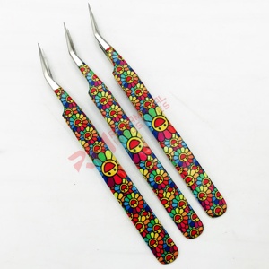 Pinzas de aislamiento de tendencia Super septiembre Pinzas de extensión de pestañas de punta de 35 grados Juego de pinzas de pestañas recubiertas de papel personalizadas - Product Image 2