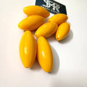 Perles ovales en résine jaune faites à la main, polies, pour la fabrication de bijoux (colliers, bracelets et accessoires DIY) - Product Image 6