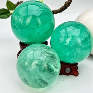 Sfera di Fluorite Verde Naturale di Alta Qualità, Lucidata, per Cristalloterapia, Guarigione Reiki, Meditazione e <span class=keywords><strong>Chakra</strong></span> - Product Image 5