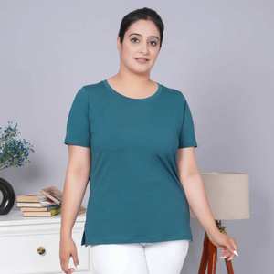 T-shirt pour femme en coton doux 100% pur de qualité exportateur, coupe classique pour un confort quotidien - Product Image 2