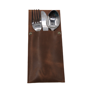 Elegante y Lujoso Porta Cubiertos de Cuero de Grano Completo, Resistente y Cómodo, Hecho a Mano, para Almacenamiento de Cubiertos en Restaurantes - Product Image 3