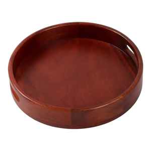 Plateau rond en bois de grande taille de haute qualité avec poignée, motif floral, décoration artistique, design pour servir de la nourriture lors de mariages, Diwali ou fêtes - Product Image 4