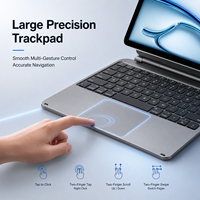 Étui clavier magnétique inclinable avec suspension, métallique, modulaire, à fixation rapide, avec pavé tactile et rangement pour stylet, style ordinateur portable, alimenté par USB-C