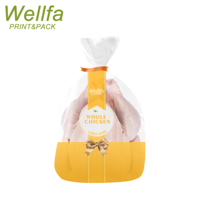 Sac d'emballage HALAL transparent en plastique PE de dinde rôtie grillée avec logo personnalisé emballage de poulet entier surgelé sous vide d'enveloppe rétractable