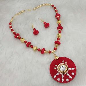 Jeweljung ชุดสร้อยคอหินออสเตรียชุบทองพร้อมด้ายสีแดง1110617F เครื่องประดับที่ทันสมัย - Product Image 1