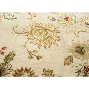 Tapis en laine et soie noué à la main Aurora Ivory NRA-31 avec motif brodé - Product Image 3