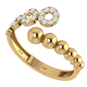 Anillo Rayne para Mujer en Oro Sólido de 14K y Diamantes Naturales |   0.20Ctw 24 Piedras Corte Brillante Redondo Color G Chapado en Rodio Lujo - Product Image 1