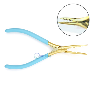 Herramienta de Extensión de Cabello Reutilizable Ligera de Acero Inoxidable Dorado para Salón, Alicates de Lujo INTSNE SURGICAL de 3 Orificios para Microperlas - Product Image 1