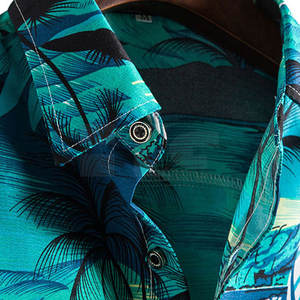 Chemise hawaïenne en polyester de haute qualité Impression personnalisée Manches courtes Chemises d'été décontractées pour hommes Chemises de plage - Product Image 3