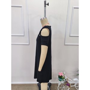 Robe courte en viscose pour femme Jane's, à manches courtes, épaules dénudées, avec détails œillets, coupe décontractée pour le jour et la nuit - Product Image 6