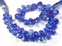 Collection haut de gamme de perles de Tanzanite bleue africaine en forme de poire, 6-12 mm, brin de 8 pouces, pierres précieuses naturelles facettées, traitées thermiquement, pleochroïques