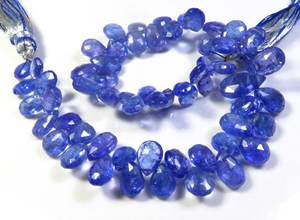 Top Collection African Blue Tanzanite Gems Pear Beads 6-12mm 8 "Strand Natural Tanzanite Faceted Beads para joyería y collar - Product Image 5