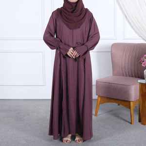 Abaya d'hiver en coton personnalisé à col haut avec fermeture éclair, épaisse, pour femmes musulmanes, robe islamique, vente en gros d'abayas - Product Image 3