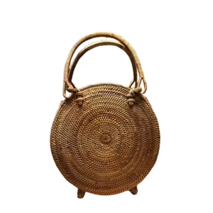 Sac à main rond en rotin Ketak tissé à la main Lombok Heritage Fabriqué par des artisans locaux en Indonésie Artisanat en osier - Product Image 1
