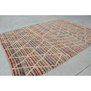พรมวินเทจตุรกี ขนาด 8.8x12 ฟุต (268x365 ซม.) สีแดงน้ำเงินลายอิคัต - Product Image 3