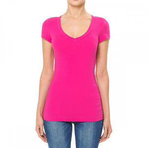 Camisetas Casuales para Mujer, Diseño Sólido, Antibolitas y Transpirables, con Logotipo, 100% Poliéster/Algodón, Jersey de 4.2 oz, Manga Corta, Cuello en V Profundo - Product Image 4