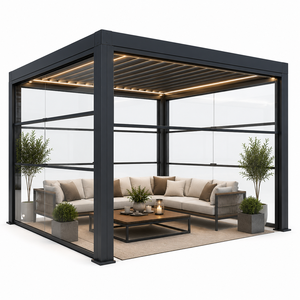 Pergola bioclimatique personnalisable, design moderne, rétractable, imperméable, résistante à la décomposition, anti-rongeurs, facile à assembler, revêtement poudré - Product Image 2