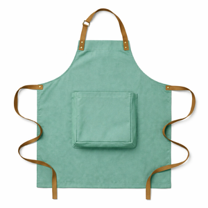 Heavy Duty Reusable Cotton Canvas Sleeveless Water Resistant Bib <b>Kitchen</b> Works <b>Apron</b> Custom Logo Hang Neck Chef Cooking Pockets - Product Image 5