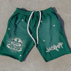 กางเกงขาสั้นผ้ายืดเอวสูงสำหรับผู้ชายกางเกงขาสั้นผ้าฝ้ายฟอกสีกันแดดซีดจางกางเกงขาสั้นฝรั่งเศสเทอร์รี่ - Product Image 3