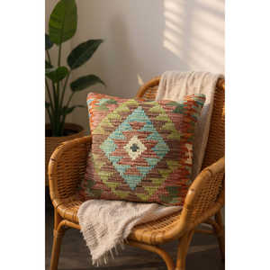 Afghan Kilim 45 X 45 cm Cushion Cover Elegant <b>Seat</b> <b>Pillows</b> & <b>Pillow</b> Covers for Comfort & Style - Product Image 6