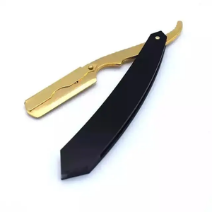 Rasoir droit de barbier en acier inoxydable, lames de rasage pliables de sécurité pour salon, lame de coupe de cheveux - Product Image 2