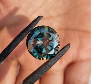 เพชรโมอิสเจียระไนทรงกลมสีฟ้า14กะรัตพบกับเพชรที่สวยงามทำด้วยมือเครื่องประดับแฟชั่นสำหรับผู้หญิงจี้เพชรอื่นๆ - Product Image 3