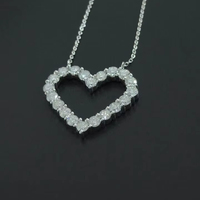 Collar con Colgante de Diamante Cultivado en Laboratorio CVD, Joyería Fina Única para Mujer, Forma de Corazón, Oro Blanco, Accesorio de Lujo con Certificado IGI