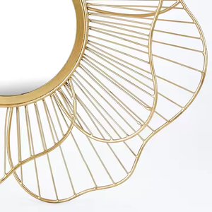 Miroir mural décoratif floral en métal Sunburst personnalisé et populaire en fer fait main moderne - Product Image 4