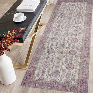 Pink Floral Pattern <b>Rugs</b> Printed <b>Rug</b> for Home Office Decor,<b>Chenille</b> <b>Rug</b> - Product Image 1