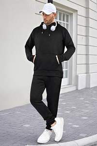 Custom Puff Print 500 Gsm Hoodie Unisex Cotton Stack Pants Sets Chándales transpirables para hombres - Product Image 3