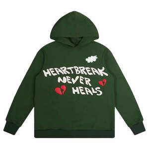 100% haute qualité sur mesure bouffée impression à capuche poids lourd coton hommes à capuche personnalisé bouffée impression sweats à capuche - Product Image 1