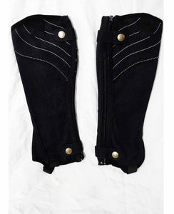 Nouvel Arrivage : Chaps d'équitation mi-longues pour hommes en cuir léger, au design optimal, avec impression de logo personnalisée, sangle et fer à cheval, pour l'équitation - Product Image 2