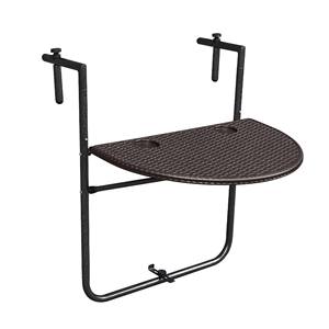 Table pliante ovale marron WELL HOME pour balcon, qualité supérieure et design élégant - Product Image 1