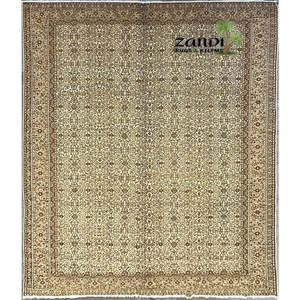 Tapis turc noué à la main unique en son genre, 6'0 x 9'4, crème et marron, collection Kilims ABC Rugs - Product Image 1