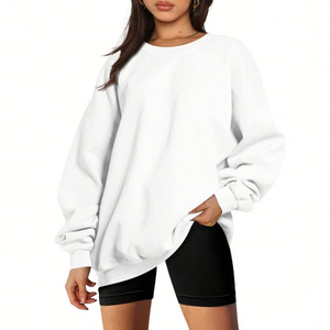 Venta caliente mujeres de gran tamaño Casual Streetwear estilo Hip Hop tela de lana ropa de invierno pulóver sudaderas logotipo frontal 2025 - Product Image 1