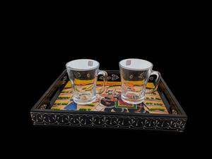 Bandeja de Servicio de Diseño con Recubrimiento de Esmalte de Madera MDF, Bandeja de Mesa de Alta Calidad para Hoteles y Restaurantes - Product Image 2