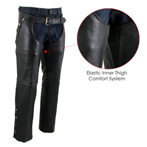 Chaps d'équitation en cuir fabriqués à très bas prix pour hommes de meilleure qualité à vendre en ligne - Product Image 4